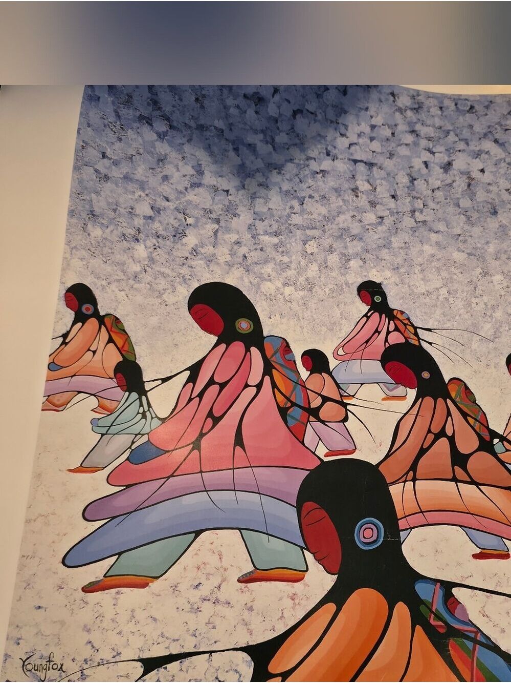 4/$97 Deal! Vintage Youngfox Returning Abstract Dance Print